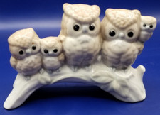 Vintage John Jenkins 5 Owls on a Branch Fine Porcelain Figurine