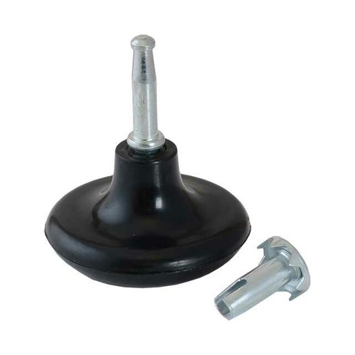 Black plastic metal feet - black,