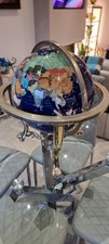 Extra Large Floor Standing Lapis Lazuli Gemstone Globe 21 Inches Tall. Vintage