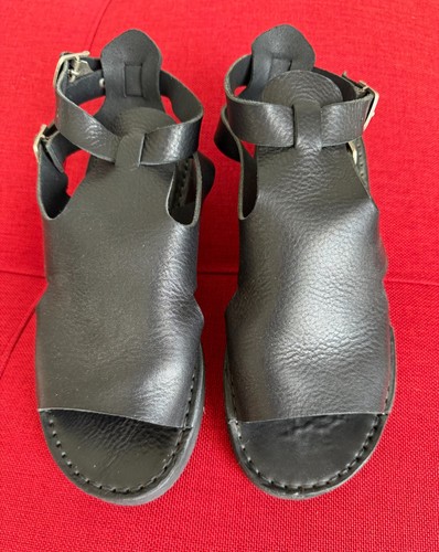 Fracap black leather - leather, sandals