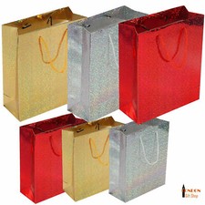  Extra Large & Medium Shiny Paper Present Gift Bags Christmas Wedding Birthday 