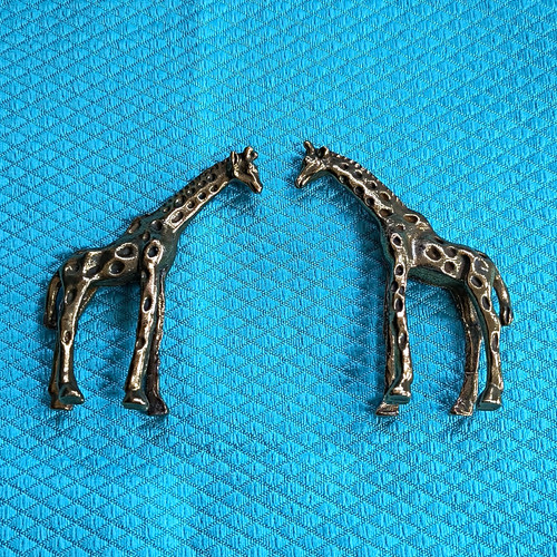 Pair brass giraffe ornament - pair, of