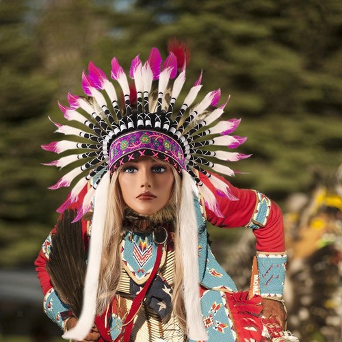 Artificial feather headdress - artificial,