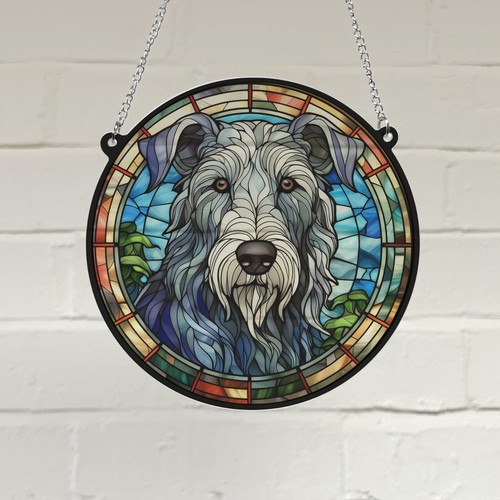 Irish wolfhound stained glass - irish,