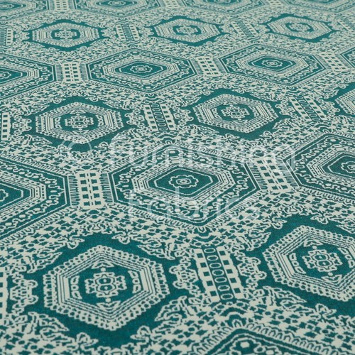 Flat weave chenille teal - weave, in