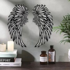 1 Pair Angel Wings Metal Wall Art Decor with Led Lights Wall Hanging Decoration