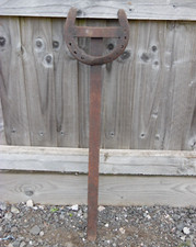 Vintage Reclaimed Large Heavy Cast Iron Boot Scraper Old Horseshoe Shape Design