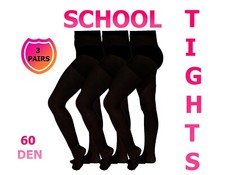 School Tights Opaque Girls Black Multipacks 2 pack 3 pack by Aurellie