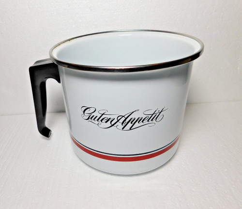 Enamel stock pot white with - pot,