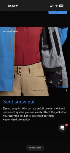Norrona powder skirt for - powder,