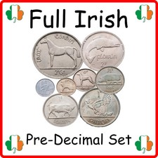Ireland | Full Irish Pre-Decimal Coin Set | 8 Coins
