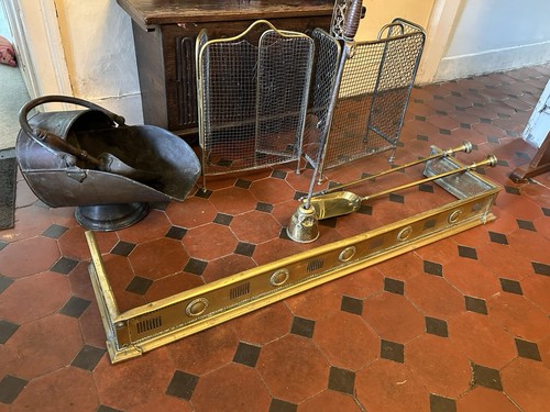 Vintage brass open fireside