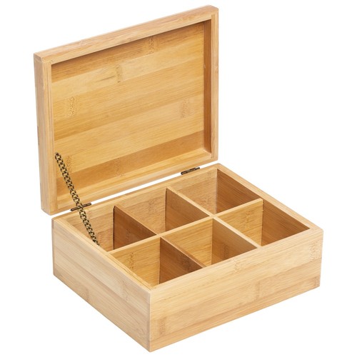 Wooden bamboo tea box with - tea, lid