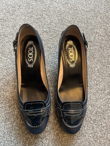 Ladies tods blue - blue, heeled