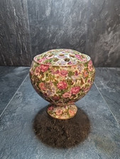 Antique Crown Ducal Ware Ivory Chintz Vase Porcelain rose bowl Repaired 
