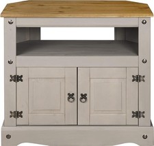 Corona TV Unit Corner Wax by Mercers Furniture - Grey