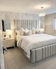 Panel Plush Velvet Bed and