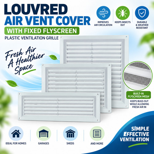 Louvred air vent cover with - louvred,