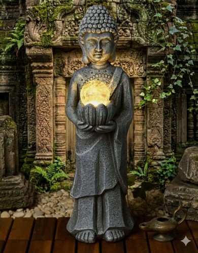 Standing buddha solar - standing, led