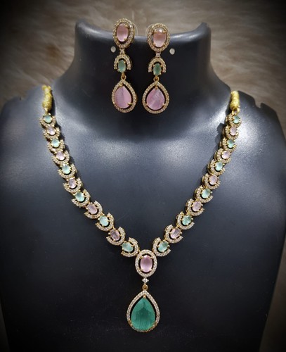 American diamond necklace - american,