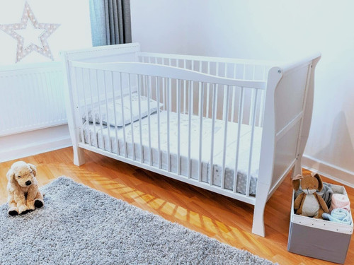 Wooden sleigh cot baby - wooden, bed