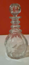 Victorian Glass Decanter Triple Neck With Stopper Antique