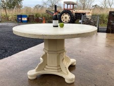 A FINE ANTIQUE SCRATCH PAINTED PINE ARCHITECHTURAL ROUND DINING OR CENTRE TABLE 