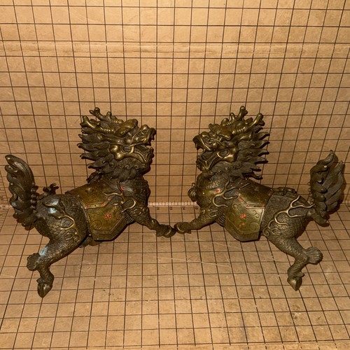 Vintage chinese bronze inlaid - chinese,