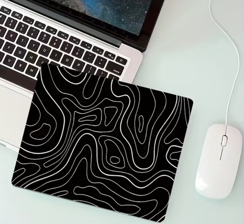 Black topographic mouse pad - black,