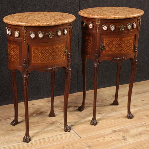 Pair oval inlaid night - pair,