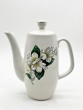 VINTAGE SYLVAC WARE COFFEE / TEA POT WHITE FLOWERS DESIGN