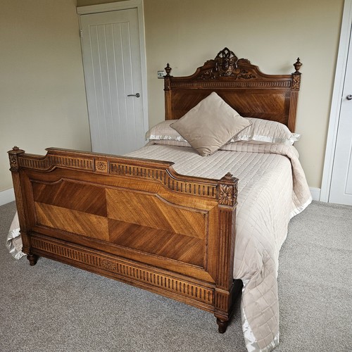 Bed antique french oak - bed,