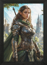 Elf Warrior in Armor Framed