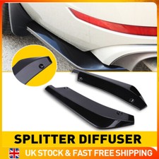 2x Car Gloss Black Style Rear Bumper Fin Canard Splitter Diffuser Spoiler Lip