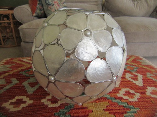 Vintage capiz shell flower - capiz,