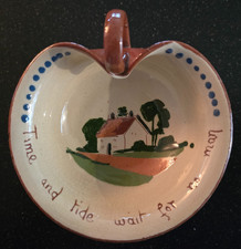 Motto Ware Dish With Handle "Time And Tide Wait For No Man"