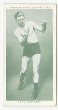 Jack Dempsey card "Boxing personalities" Churchman cigarettes 1938