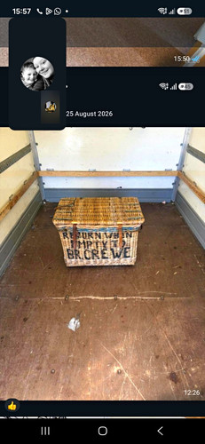 Large wicker lidded storage - large,