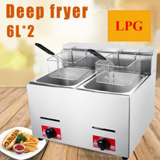 New 6L Commercial Gas LPG Fryer Stainless Steel Catering Frying ToolTank