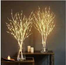 20 LED Branch Twig Lights Light Up Willow Tree Branches Bedroom Home Party Decor