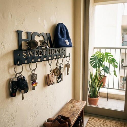 Home entryway metal key - home,