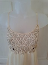 Vintage Sheer Nylon Knee Length Lacy Slip / Petticoat / Nightie size 36