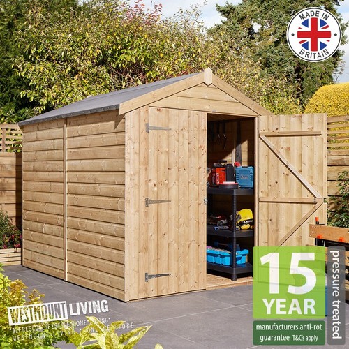 8x6 wooden apex garden shed - wooden,