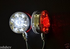 2 x Red White Chrome LED 12V