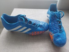 ADIDAS PREDATOR ABSOLADO LZ SG FOOTBALL BOOTS BLUE/WHITE/ORANGE SIZE 7 PREOWNED 