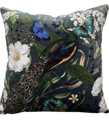 Peacock printed cushion cover - printed,