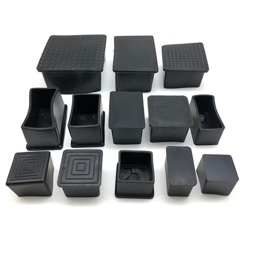 Square rubber chair ferrules - square,