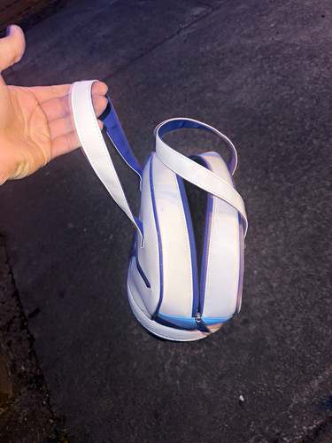 Mizuno white blue faux leather - white/blue,