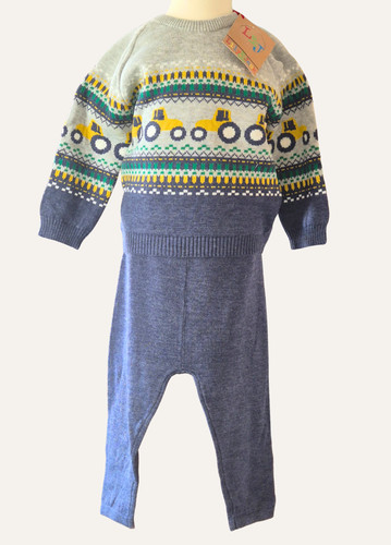 Knitted tractor jumper and - tractor,