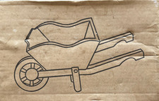 Vintage Wooden Wheelbarrow Craft Kit - With Instructions